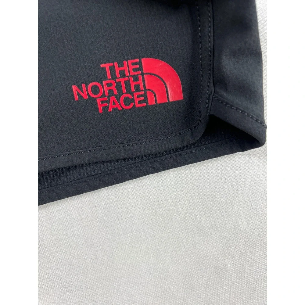 The North Face Board Shorts Mens 32 Black Red Logo Stretch Swim Trunks Flashdry